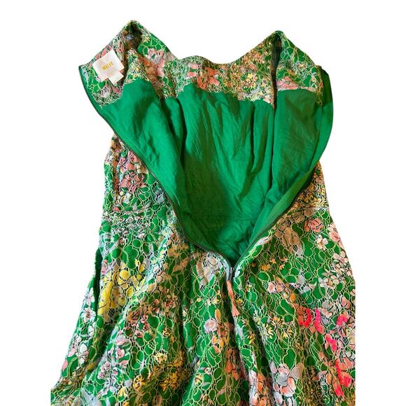 Anthropologie Maeve Verbena Green and Pink Floral Dress - Size 4 - Picture 14 of 16